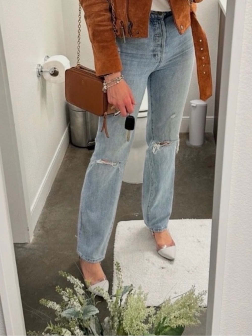 Pistola Light Wash Distressed Boyfriend Jeans
